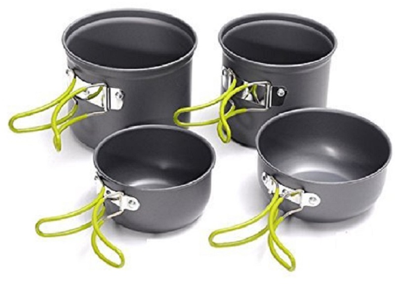 Campsor Portable Aluminum Cooking Pot Bowl Cookware Camping Picnic Set